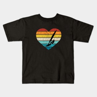 I Love Windsurfing Water Sports Surfboard Surfing Kids T-Shirt